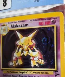 Alakazam Pokemon 2000 Base Set 2 - 1/130 Holo CGC 8 - Image 3