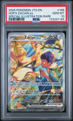 2025 Pokemon Journey Together Hop’s Zacian #186 Special Illustration Rare PSA 10 - Image 1