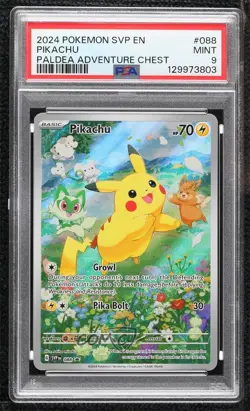 Pikachu (Paldea Adventure Chest) Holo Pokemon Black Star Promo PSA 9 MINT - Image 1