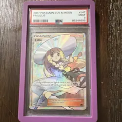 Pokemon 2017 SM Base Set Lillie #147 Full Art Holo Ultra Rare Trainer PSA 9 - Image 1