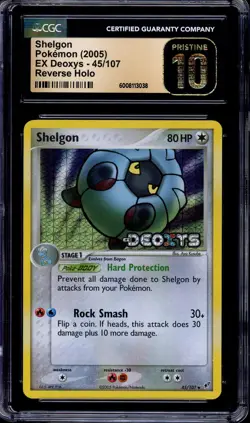 2005 Pokemon EX Deoxys Shelgon-Reverse Foil #45 CGC 10 PRISTINE - Image 1