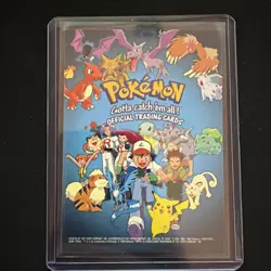 1999 Topps Pokemon Series 1 TV Animation Checklist red/pink Logo - Image 1