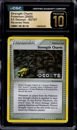 2005 Pokemon EX Deoxys Strength Charm-Reverse Foil #92 CGC 10 PRISTINE - Image 1