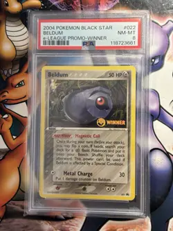 2004 Pokemon ~ e-League Promo ~ Winner ~ Beldum #22 ~ PSA 8 NM-MT - Image 1