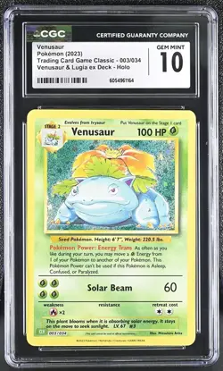 Venusaur Pokemon (2023) 003/034 Venusaur & Lugia Ex Deck Holo Gem Mint 10 CGC - Image 1