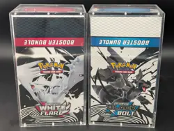 2x Pokemon Black Bolt White Flare Sealed Booster Bundle Display Case W/Acrylic - Image 1