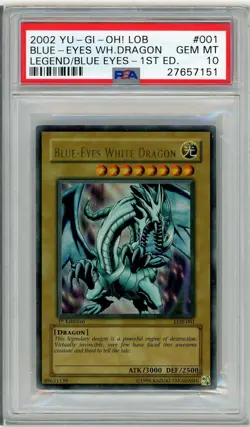 Blue Eyes White Dragon LOB-001 Ultra Rare WAVY 1st Edition Yugioh PSA 10 *151 - Image 1
