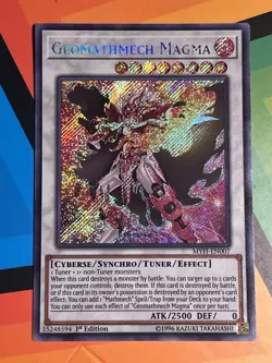 YUGIOH GEOMATHMECH MAGMA SECRET RARE MYFI-EN007 NEAR MINT NM - Image 1