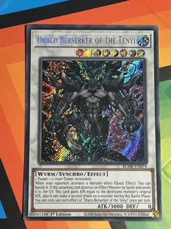 Yugioh Draco Berserker of the Tenyi BLMR-EN074 Secret Rare 1st Ed NM x1 - Image 1