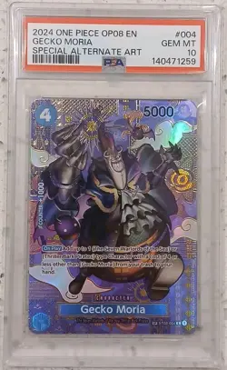 2024 ONE PIECE OP08 GECKO MORIA SPECIAL ALTERNATE ART PSA 10 - Image 1