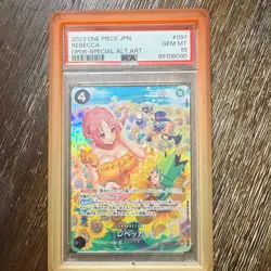 Bandai One Piece Rebecca OP06-Special Alt Art Foil #091 PSA 10 2023 - Image 1