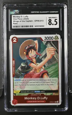 Monkey.D.Luffy OP06-013 Wings of the Captain English One Piece TCG Foil CGC 8.5 - Image 1