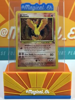 Moltres #12 Holo Rare Pokemon TCG Fossil 1999 HP Heavily Played - Image 1