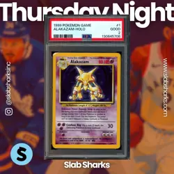 1999 POKEMON UNLIMITED #1/102 ALAKAZAM RARE HOLO PSA 2 - Image 1