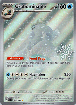 Pokemon Crabominable 149/142 Holiday Calendar 2025 Holo Festive Stamp Promo Card - Image 1