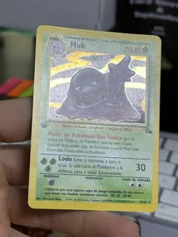 SPANISH 1st Edition Muk 13/62 Fossil 2000 Holo Rare WOTC Pokemon Card TCG - Image 5