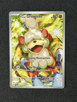 NM Hisuian Growlithe 181/167 Twilight Masquerade Illustration Rare Pokemon Card - Image 1