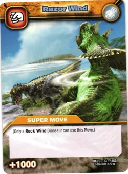 DINOSAUR KING CARD GAME 2008 UPPER DECK DKCG-137 RAZOR WIND - Image 1
