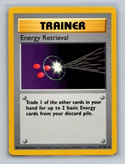 2x Energy Retrieval 81/102 Base Set Shadowless Pokemon Card WOTC English LP - Image 1