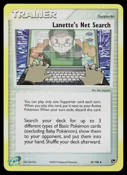 Pokemon Card - Lanette's Net Search Sandstorm 87/100 Uncommon Reverse Holo - Image 1