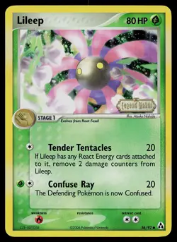 Pokemon Card - Lileep Legend Maker 56/92 Common Reverse Holo Stamped - Image 1