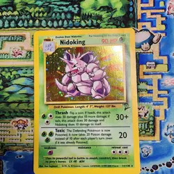 Nidoking Holo 11/130 - Base Set 2 - Vintage Pokemon Card MP-HP - Image 1