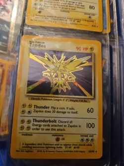 Pokemon TCG Zapdos Base Set Holo Unlimited Rare Card 16/102 LP Condition - Image 1