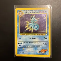 Pokemon Card Misty's Seadra 9/132 Gym Heroes Holo Rare WOTC Prerelease LP - Image 1
