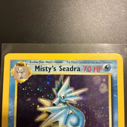 Pokemon Card Misty's Seadra 9/132 Gym Heroes Holo Rare WOTC Prerelease LP - Image 2