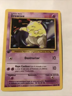 Pokemon TCG Drowzee Base Set 49/102 1st Edition Spanish Regular Card - Image 1