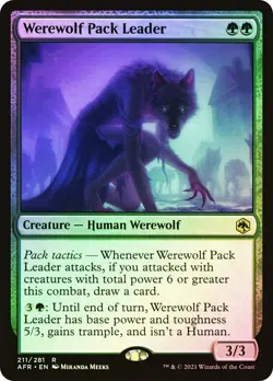 1x NM Werewolf Pack Leader [Foil] - Adventures in the Forgotten Realms MTG - Image 1