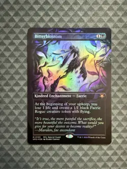 MTG Bitterblossom #0133 Foil Borderless Mythic ECL Special Guests (SPG) - Image 1