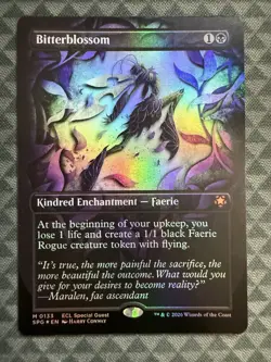 MTG Bitterblossom #0133 Foil Borderless Mythic ECL Special Guests (SPG) - Image 2