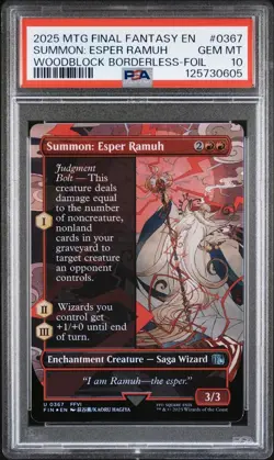 Summon: Esper Ramuh - #367 - Borderless - Foil - Final Fantasy - FIN - PSA 10 - Image 2
