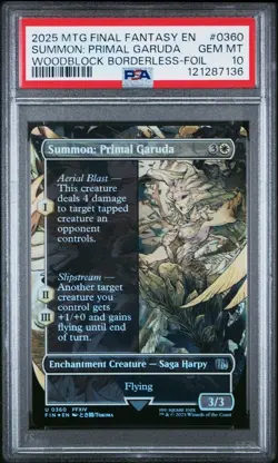 Summon: Primal Garuda - #360 - Borderless - Foil - Final Fantasy - FIN - PSA 10 - Image 2