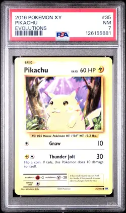 2016 POKEMON XY EVOLUTIONS #35 PIKACHU PSA 7 - Image 1