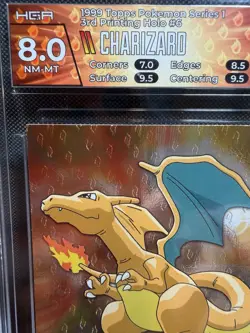 Pokemon Topps 1999 Charizard #6 Holo Embossed Flames Foil Black Logo NM Card - Image 3