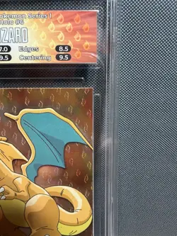 Pokemon Topps 1999 Charizard #6 Holo Embossed Flames Foil Black Logo NM Card - Image 4