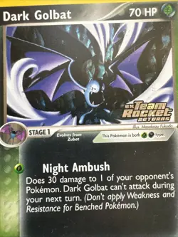 Pokemon TCG Dark Golbat 34/109 EX Team Rocket Returns Reverse Holo LP - Image 3