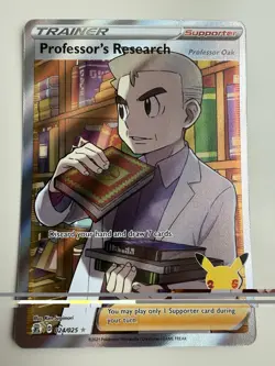Pokemon TCG Professor's Research (Full Art) Celebrations 024/025 Ultra Rare NM - Image 1
