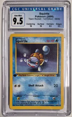 Squirtle Pokemon 2000 Team Rocket 1st Edition 68/82 CGC 9.5 - Image 1
