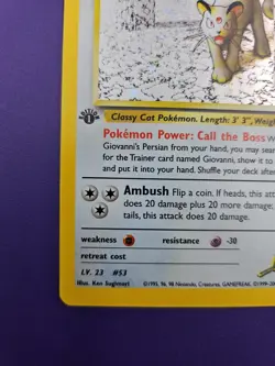 Giovanni's Persian 8/132 - Gym Challenge - 1st Edition - Holo Rare - Pokemon TCG - Image 5