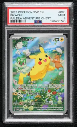 Pikachu (Paldea Adventure Chest) Holo Pokemon Black Star Promo PSA 9 - Image 1