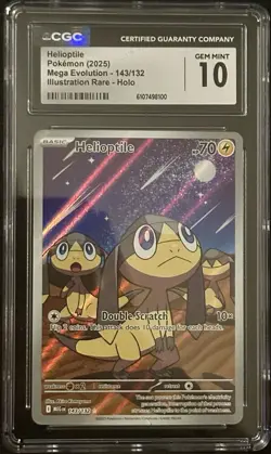 Helioptile *CGC 10* Illustration Rare *Mega Evolution* #143 *2025* Pokemon - Image 1