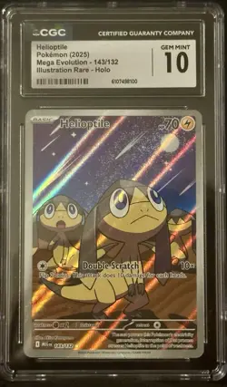 Helioptile *CGC 10* Illustration Rare *Mega Evolution* #143 *2025* Pokemon - Image 3