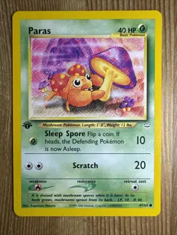 Pokemon TCG Paras Neo Revelation 47/64 Regular 1st Edition Common NM - Image 1