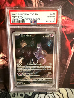 2023 POKEMON SVP EN-SV BLACK STAR PROMO 151 ULTRA-PREM COLL #052 MEWTWO PSA 8 - Image 1
