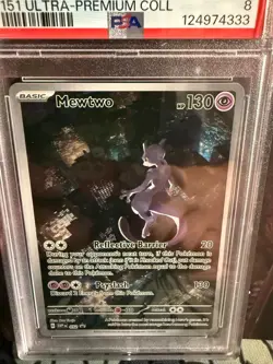 2023 POKEMON SVP EN-SV BLACK STAR PROMO 151 ULTRA-PREM COLL #052 MEWTWO PSA 8 - Image 2