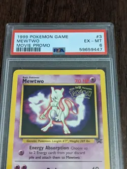 1999 Pokemon Movie Promo Mewtwo #3 - PSA 6 EX-MT - Image 2