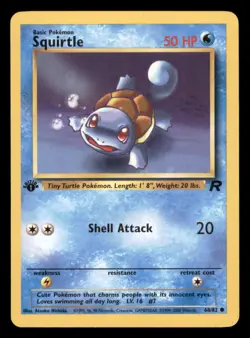 Squirtle 68/82 1st Edition Team Rocket 2000 Pokemon WotC - Image 1